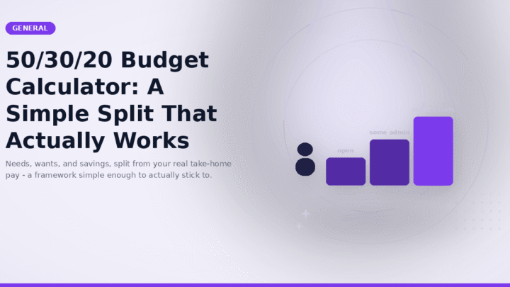 50/30/20 Budget Calculator: A Simple Split That Actually Works