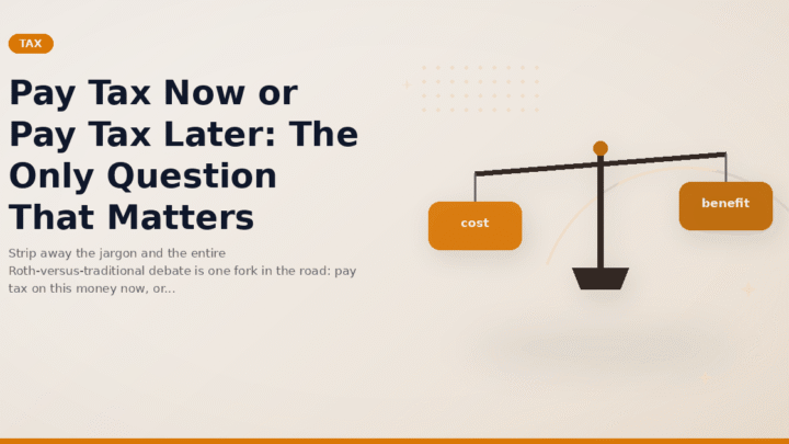 Pay Tax Now or Pay Tax Later: The Only Question That Matters
