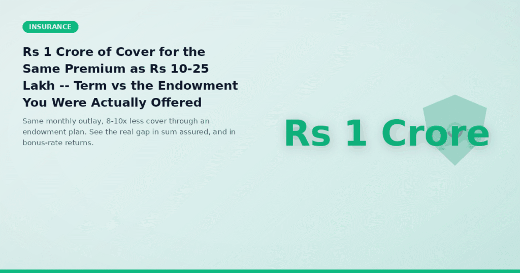 Rs 1 Crore of Cover for the Same Premium as Rs 10-25 Lakh -- Term vs the Endowment You Were Actually Offered